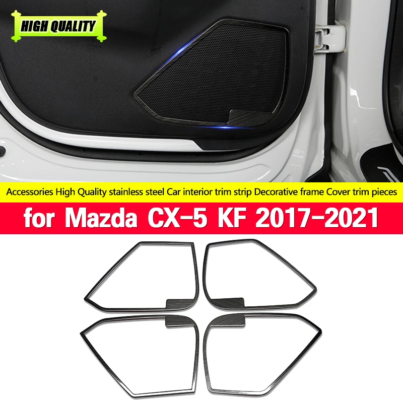 

For Mazda CX-5 CX5 2017-2021 KF Door Speaker Sound Equip Trim Garnish Frame Ring Cover Stickers Strips Car Styling