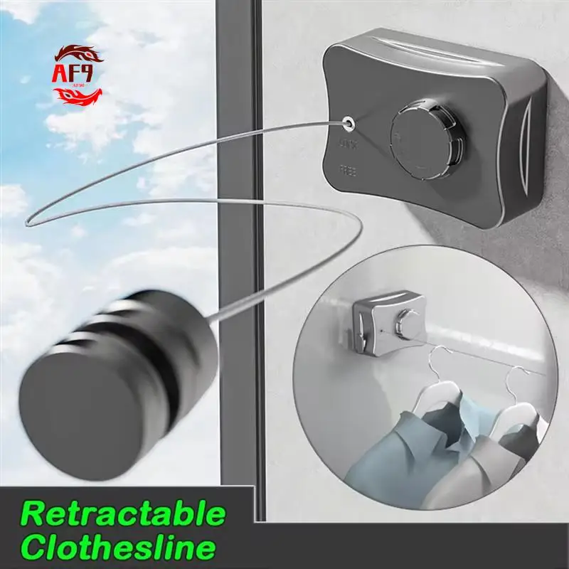 

AF90-Wall-Mounted Invisible Retractable Clothesline Adjustable Clothesline Clothes Drying Rack Storage