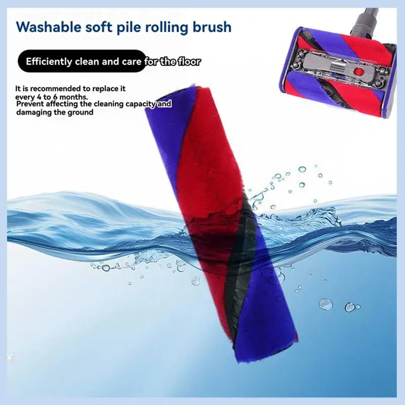 EAS-2 uds cepillo de doble rodillo de terciopelo suave Compatible con accesorios de aspiradora Dyson SV19 Omni-Glide