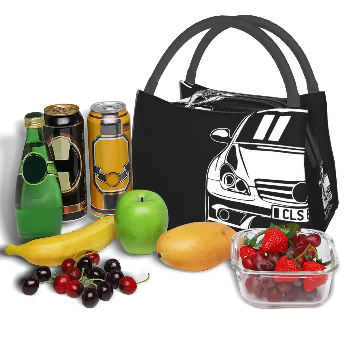 Illustration einer klassischen cls63 c219 cls Klasse w211 Lunch pakete isoliert Bento Box wieder verwendbare Lunch Tote Picknick taschen Thermo tasche