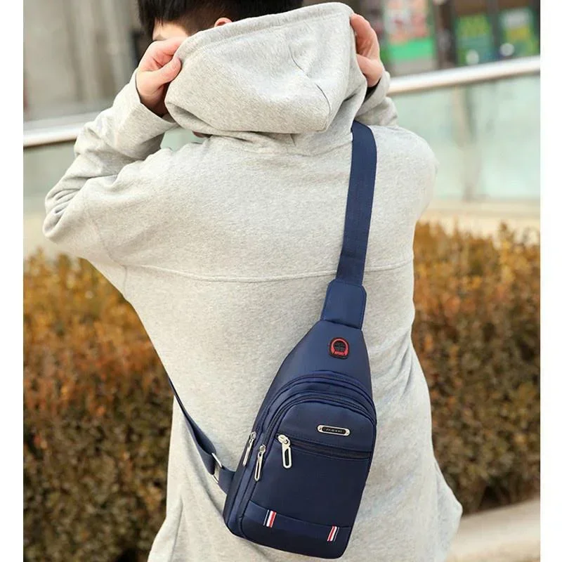 Mochila pequeña deportiva de ocio de lona Unisex, bolso de mensajero de un hombro, bolso de pecho de tela Oxford