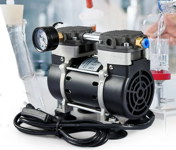 Durability Oil-Free Vacuum pump  50L/m dual piston Silent  Air Pump Head works great for vacuum filtration  degass wine