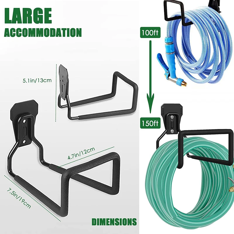 1 Set Metal Hook Rust Proof Hanger Wall Hooks Hangers For Water Air Hydraulic Hose Ropes Extension Cords Garden Hooks