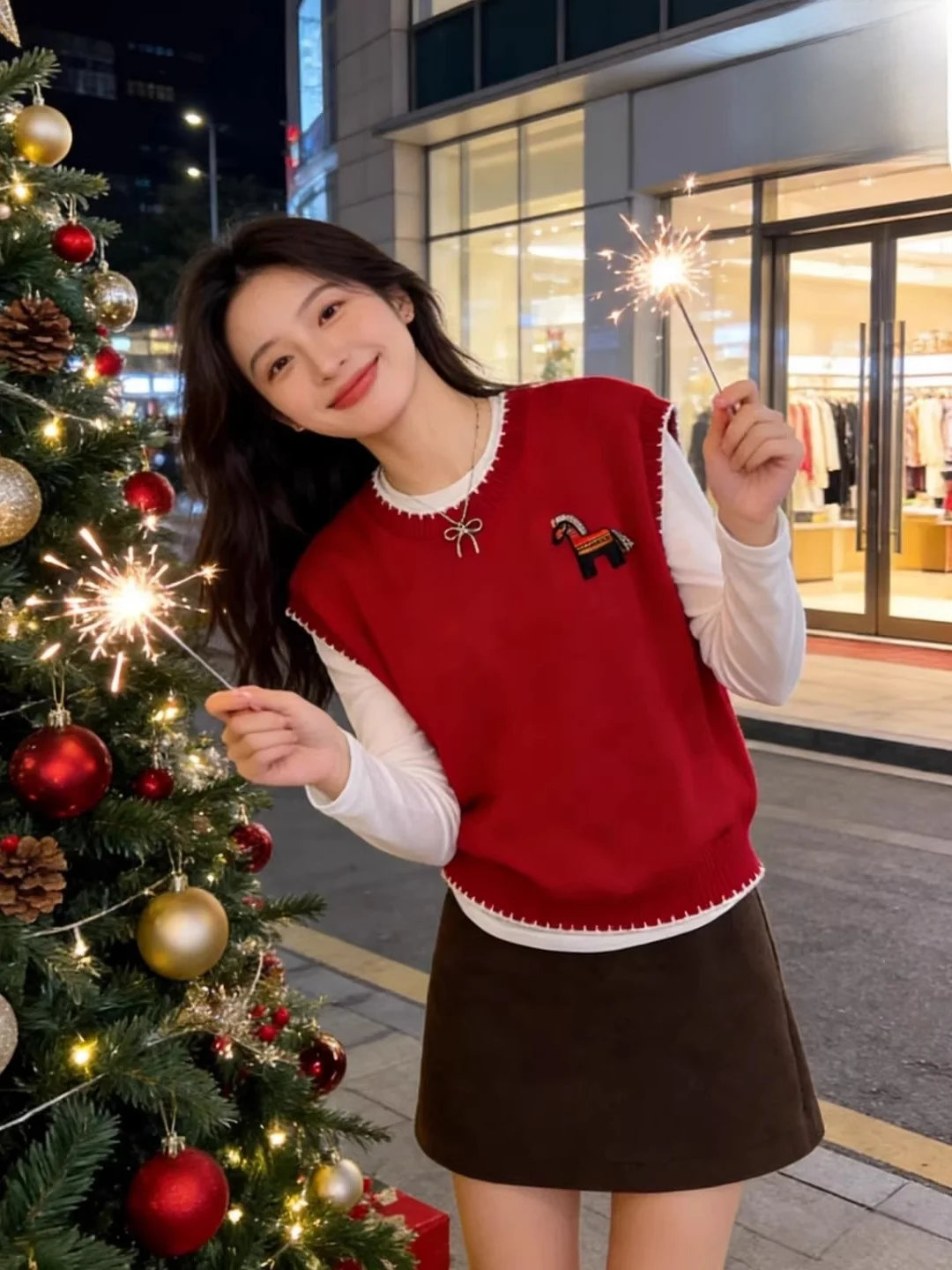 Gilet lavorato a maglia coreano Sle rotondo Ne Svel da donna sciolto dimagrante autunno inverno Top Faionable calore confortevole