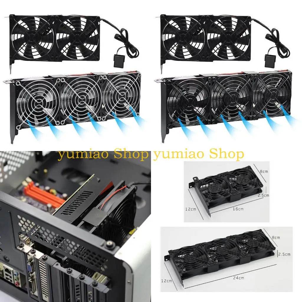 

Радиатор графического процессора 587B с двумя или тремя вентиляторами Охладитель VGA Вентиляторы видеокарт PCI Высокоскоростные