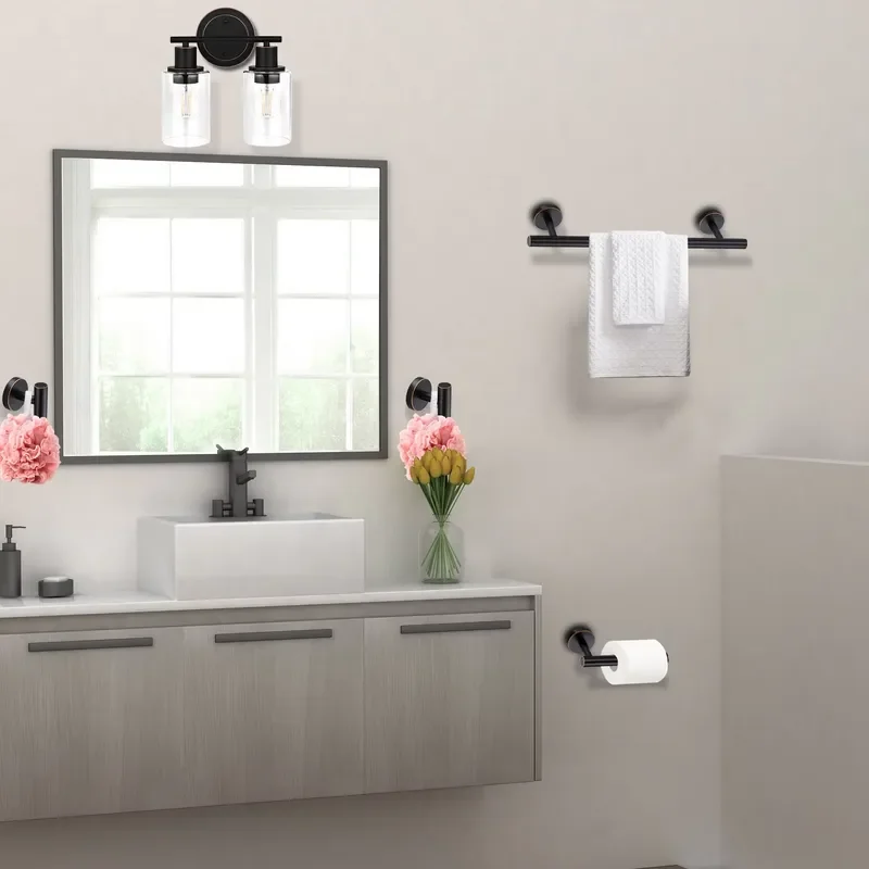 Modern Wall Sconce with Clear Glass Shade Oil Rubbed Bronze Finish Bathroom Vanity Light Fixture for Makeup Mirror Hallway