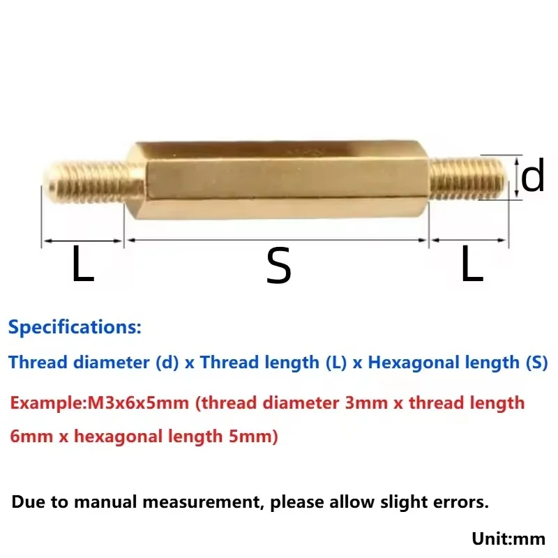 Brass M3 M4 PCB Motherboard Spacer Screw Hex Brass Double-ended Stud Standoff Board Rack