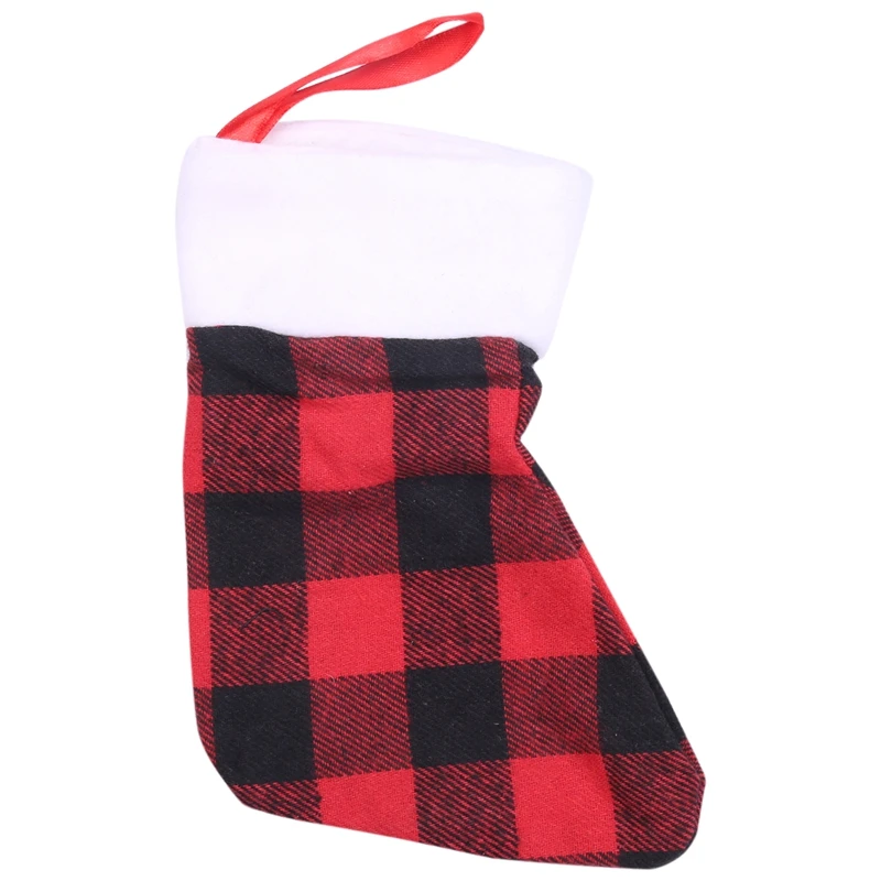 Christmas Stockings-4 Pack Buffalo Plaid Christmas Stocking For Family Xmas Holiday Party Decoration