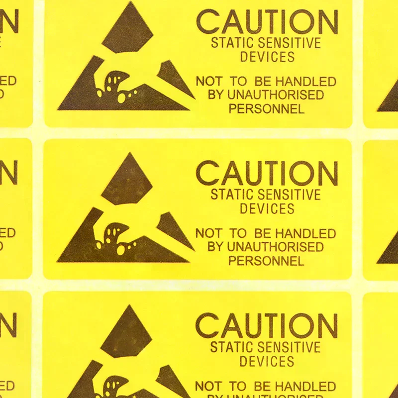 40Pcs ESD Warning Labels Adhesive Caution Stickers Static Sensitive Electronic Components Reminder Sticky Labels