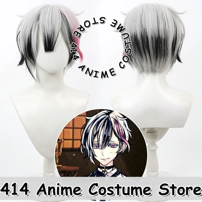 

Game & Anime Belial Cosplay Wig Demon Butler & Black Cat Klain Streaks Teased Roots Heat-Resistant Fiber Synthetic Hair