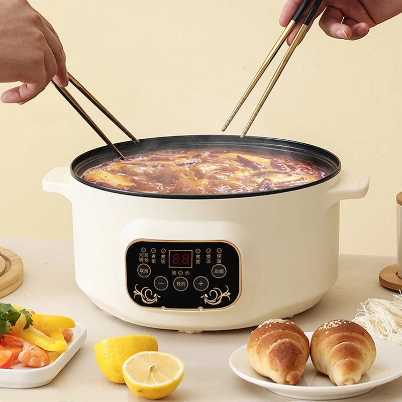Điện MultiCooker 220V Không Dính Đa Năng Nấu Máy Lẩu Mì Trứng Canh Xông Hơi Nồi Cơm Cho Gia Đình