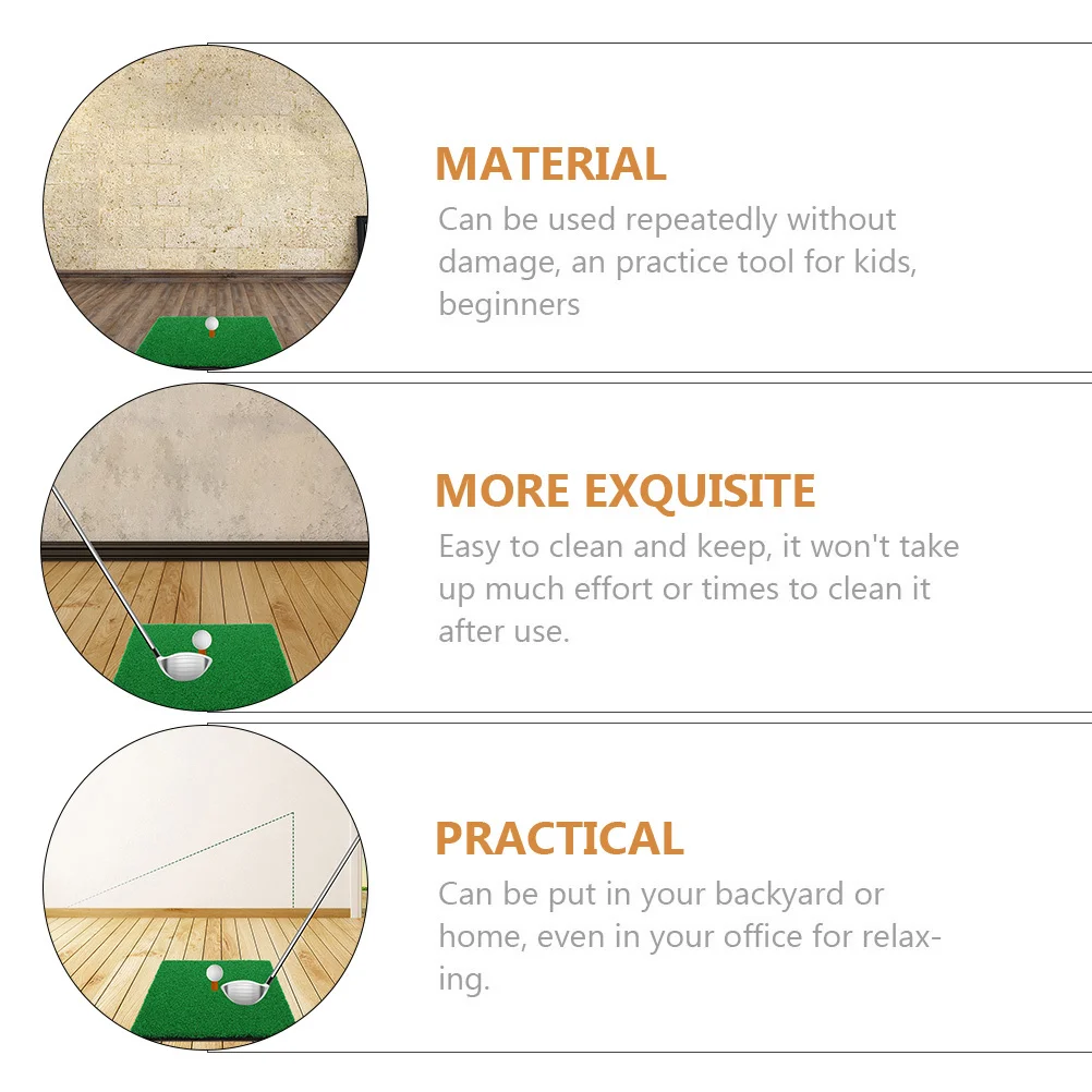 

2Pcs Golf Practice Mat Nylon Grass Portable Indoor Outdoor Training Equipment for Skill Improvement Anytime Gift Idea