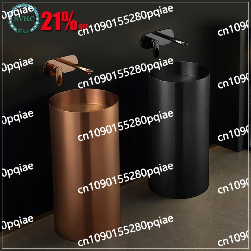 Stainless Steel Wash Basin Floor-standing+Faucet+Copper Drain+Drain Pipe+70CM Inlet Pipe Light Luxury Bathroom Basin 80*40CM