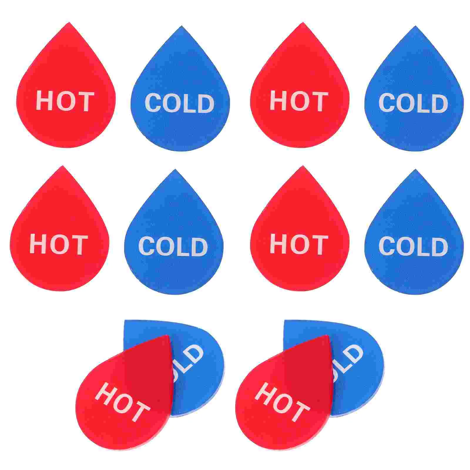 6 Pairs Hot and Cold Water Labels Faucet Heater Business Sign Stickers Dispenser