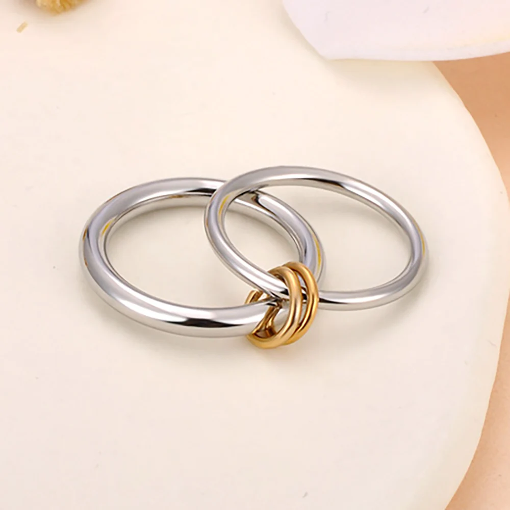 JeeMango Hochwertige, modische, schlichte Ringe aus Edelstahl für Damen, 6 mm Breite, vergoldeter Fingerring, Schmuck, Geschenk, R26030 – Detail 12