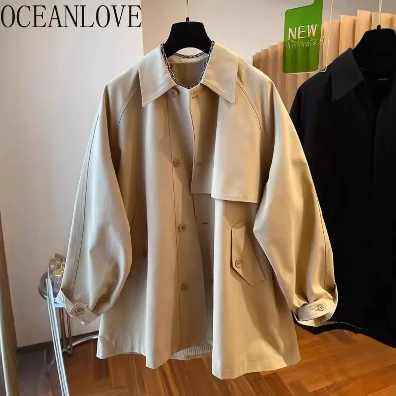 

Куртка-карго OCEANLOVE Женские однотонные корейские модные свободные винтажные Chaquetas Mujer Повседневная Демисезонная женская куртка