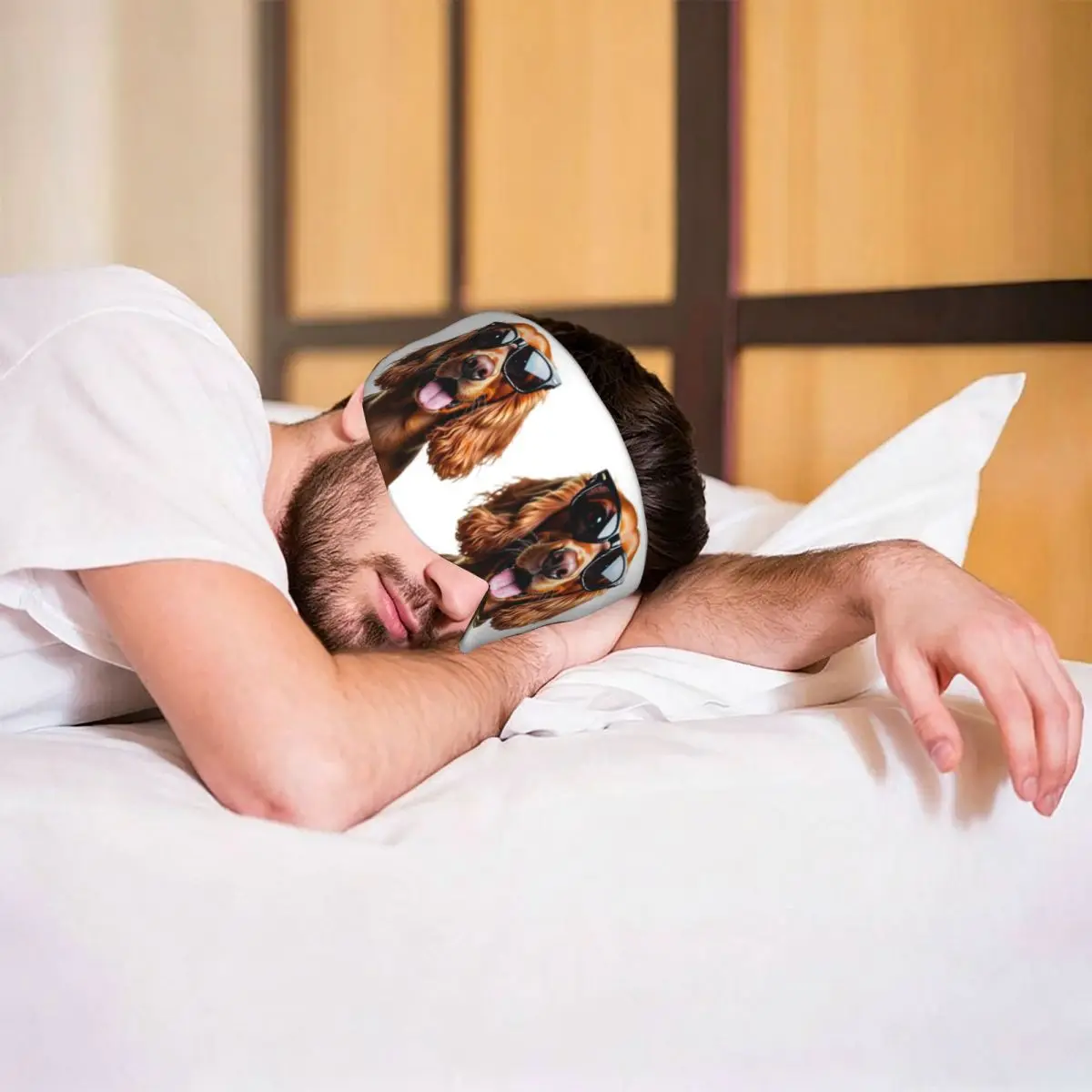 Funny Cool Cocker Spaniel Wearing Sunglasses sleep mask Portable Eye Cover for Girls Boys Travel Party Gift Eyeshade eyepatch