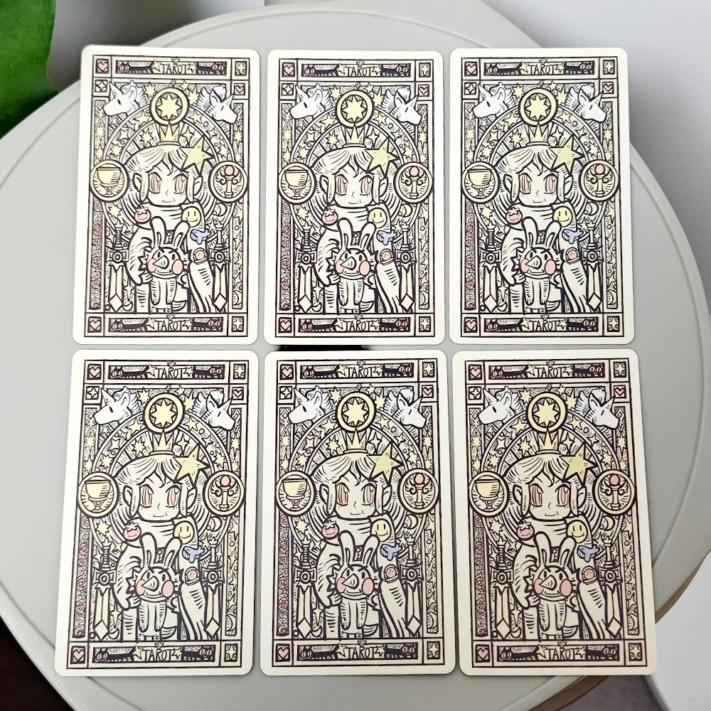 Tarot Miłość i odwaga 10,3 * 6 cm (edycja kieszonkowa), 78 talia tarota Podróż fantasy małej księżniczki Karty tarota