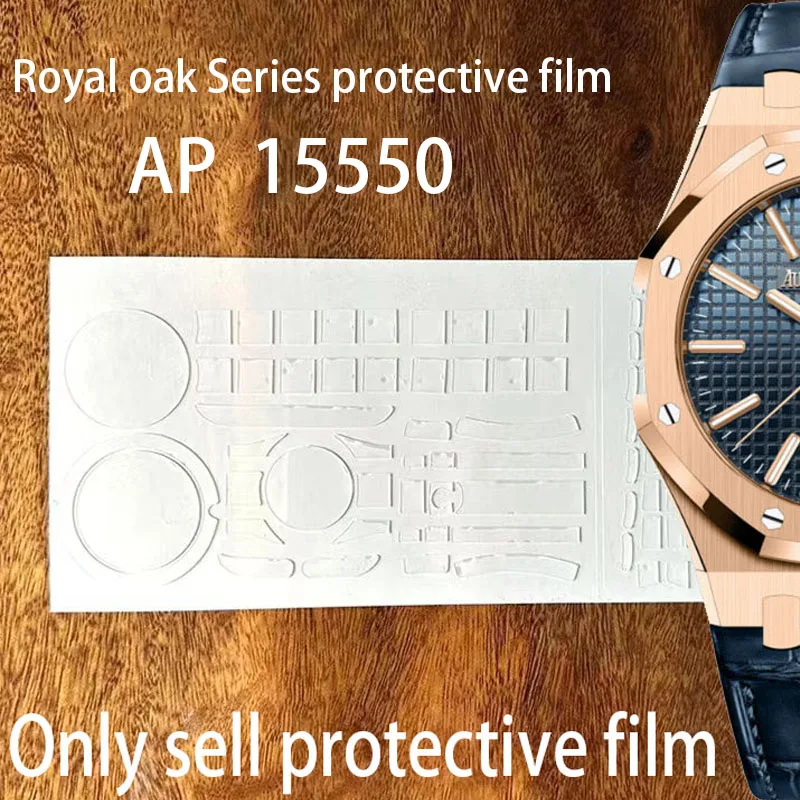 For AP15550 Watch film Protective film Ice blue noodles Steel dial 37mm Outer ring Watch chain Watch buckle film Rear cover Back