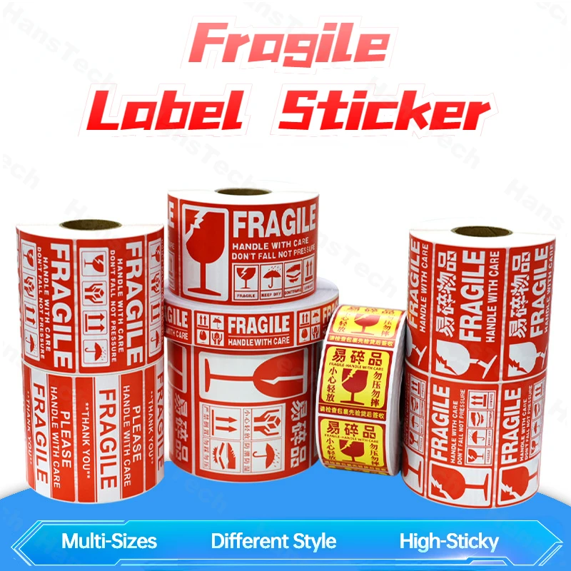 Fragile Warning Label Stickers Logistics Accessories Hazard The Goods Handle With Care Warning Label Express Label Adhesive Roll