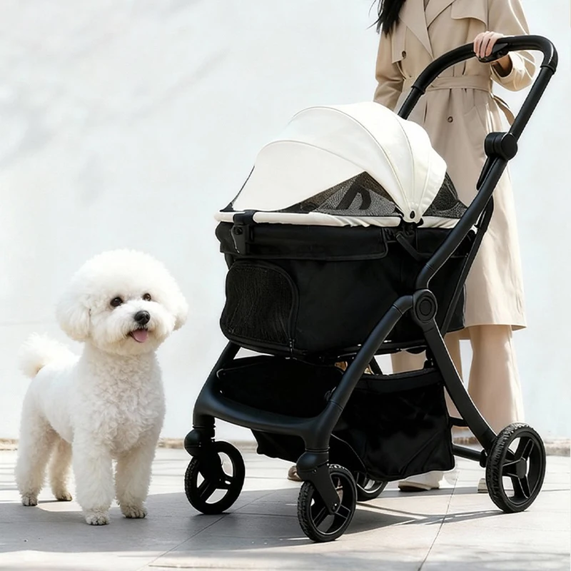 

Складная уличная коляска-тележка для собак и кошек, портативная, для маленьких и средних пород, модная прогулочная коляска для щенков, переноска, товары для животных