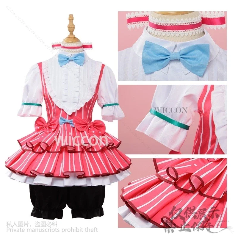 코스프레 애니메이션 소녀 밴드 크라이 니나 이세리 코스프레 스윗 코스튬 핑크 로리타 공주 드레스 가발 여성 섹시 카와이 카니발 슈트 맞춤