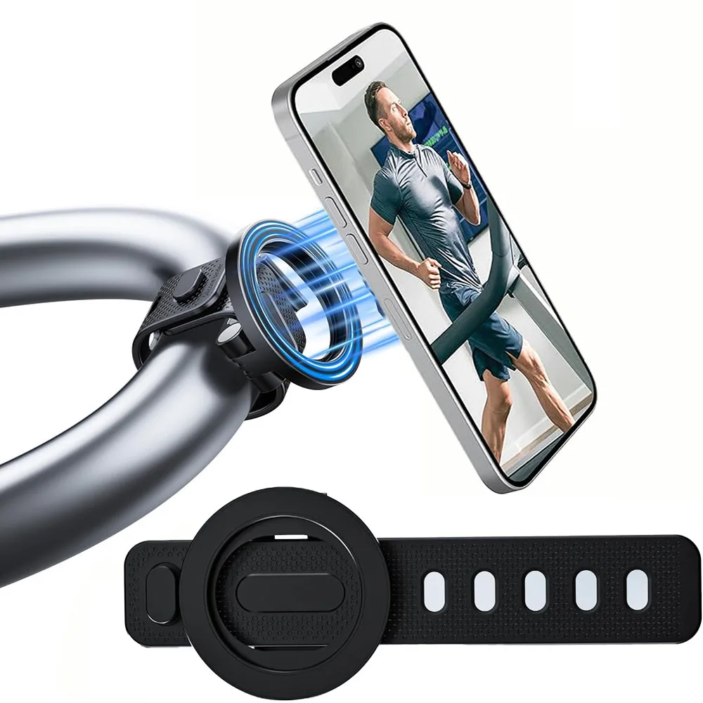 Für MagSafe Magnetischer Handyhalter Gym Sport Fahrrad Kinderwagen Verstellbarer Silikon Snap-On Handyständer für iPhone 18 17-12 Serie