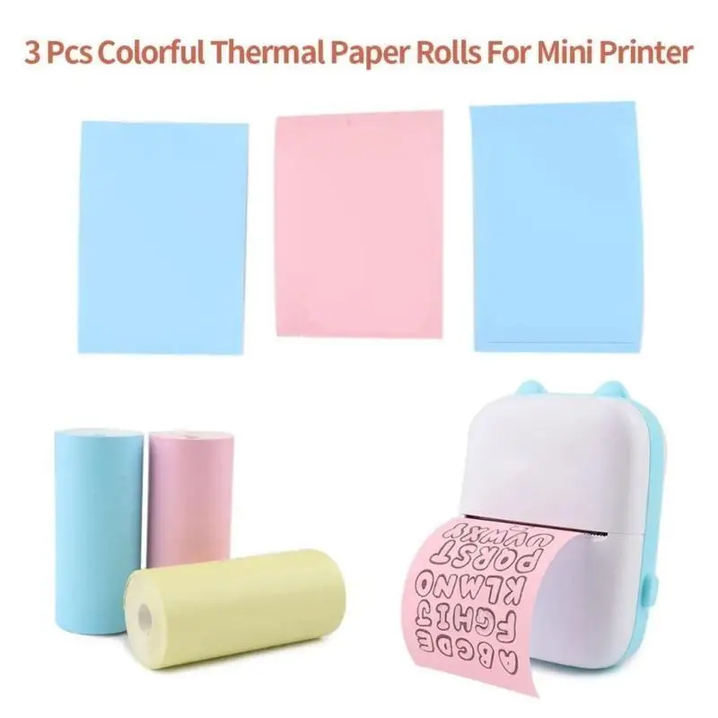 

652F Thermals Sticker Paper for Pocket Printer 57x25mm SelfAdhesive Labels Multicolor White for Home Office School Craft