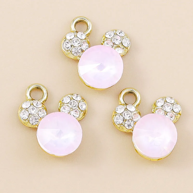 Leslie 10 Stück niedliche Tier-CZ-Kristall-Bär-Charms-Anhänger für Schmuckherstellung, DIY-Halskette, Ohrring, Armband, handgefertigtes Handwerk – Detail 3