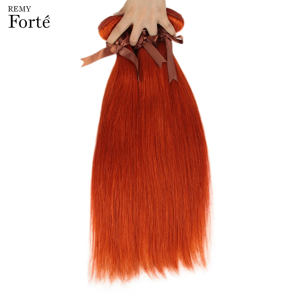 Remy Forte 30 Inch Human Hair Bundles Ginger Orange Straight Bundles Brazilian Hair Extensions Single Wholesale Bundles Vendor