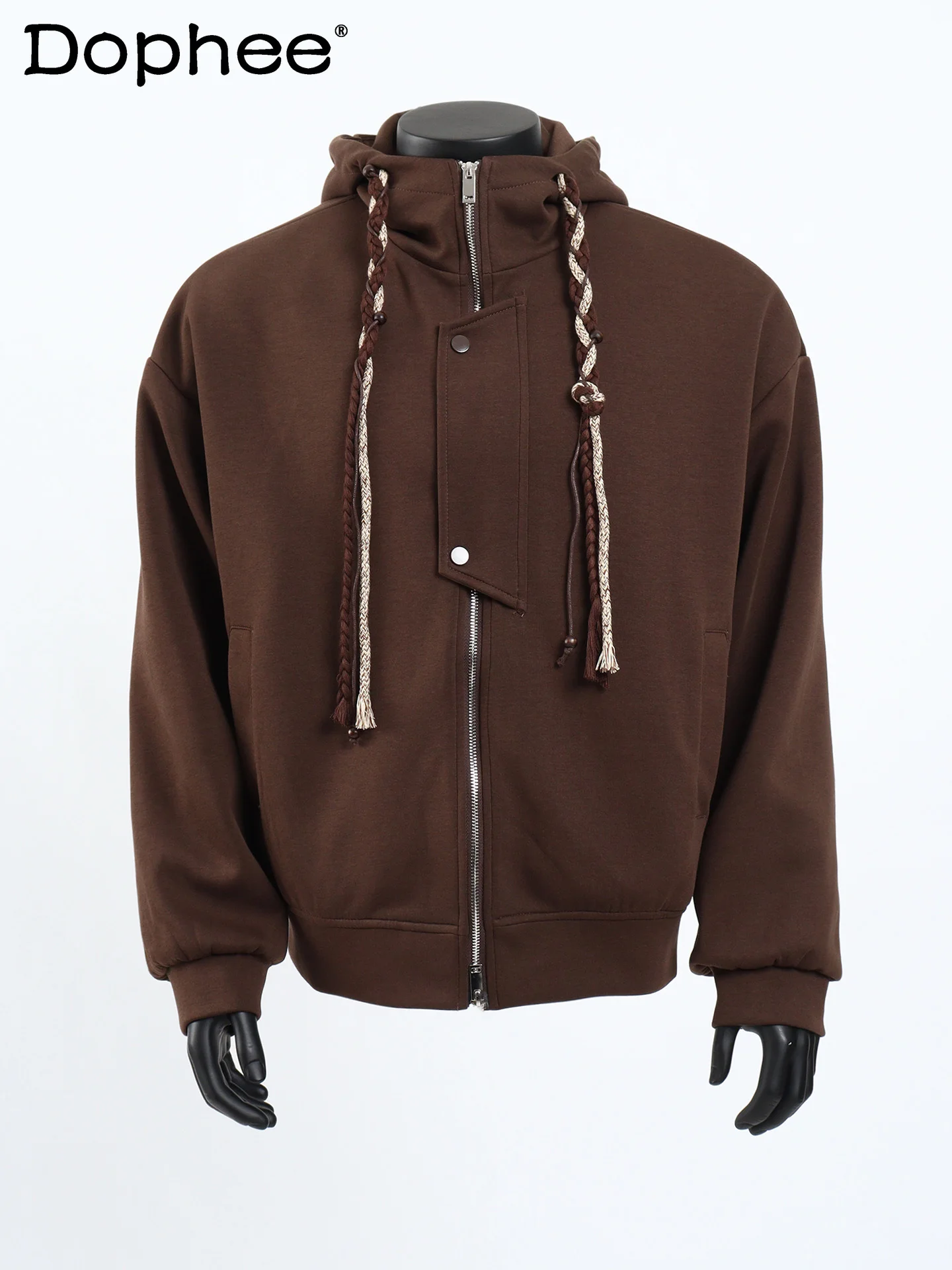 

American Fashion Trend Design Heavy-duty Hooded Sweatshirt Jacket High-end Cardigan Loose Casual Top Autumn Men