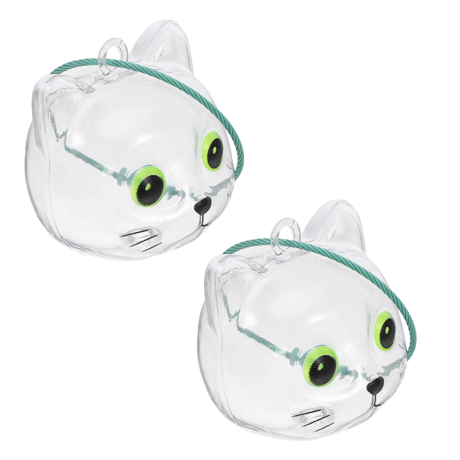 

2pcs Transparent Storage Head Keychain Capsule With Tweezers For Keepsake Display Pet Hair Storage Pet Memorial Case