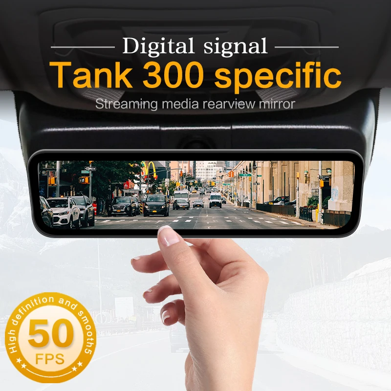 SINJET For Tank 300 Night Vision High Definition Camera Dash Cam 9.2 Inch Touch Screen Car Electronics Digital Rearview Mirror