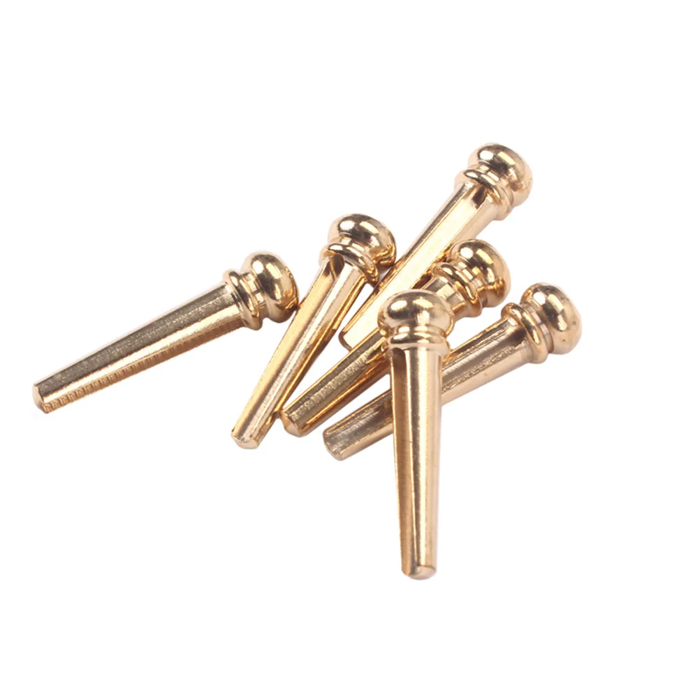 

6Pcs Brass Acoustic Guitar Bridge Pins Replacement Parts Redwood Vintage Style Enhance Sweep Picking Volume Stable Tone for Folk