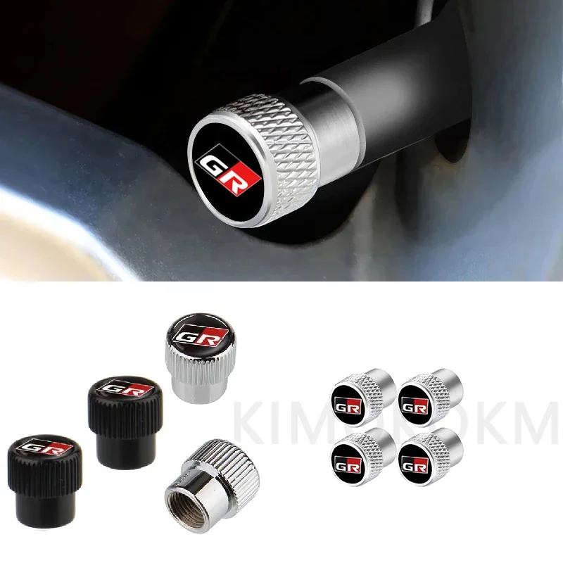 4Pcs For GR Sport Gazoo Racing Yaris 86 Corolla Hilux Supra C-HR Tyre Plug Accessories Car Wheel Tire Valve Caps Air Stem