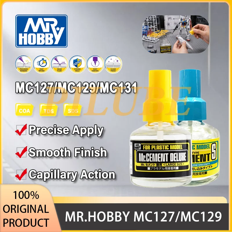 MR.HOBBY MC127 MC129 MC131 MC132 Flüssiger Kunststoffzement Schnelltrocknend Niedrige Viskosität für Modellbausätze 40ML Präzisionsteileverbindung