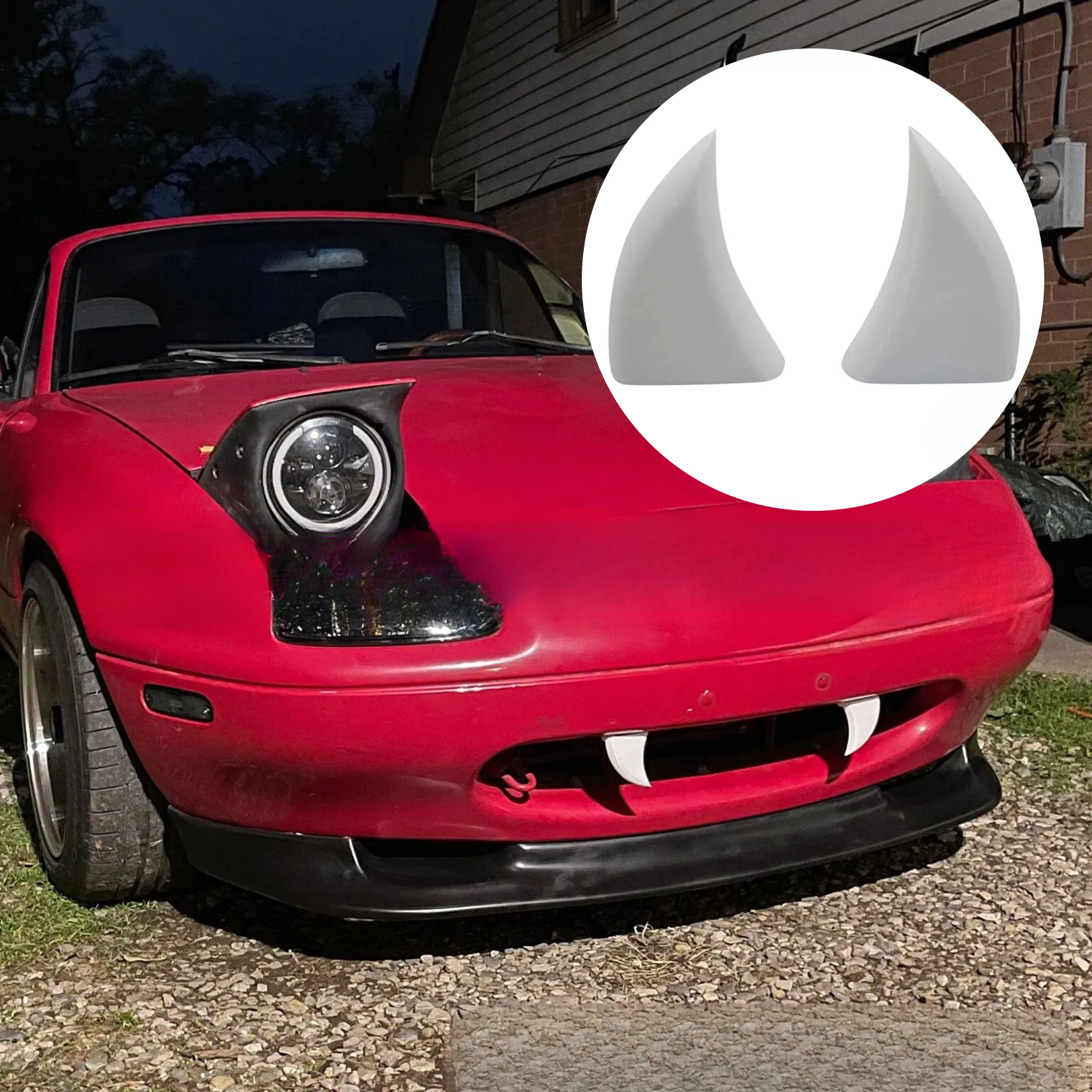 Crocs de voiture, décor de dents de voiture, décor de dents de Vampire imprimé en 3D pour décorations de voiture d'astuce ou de traitement