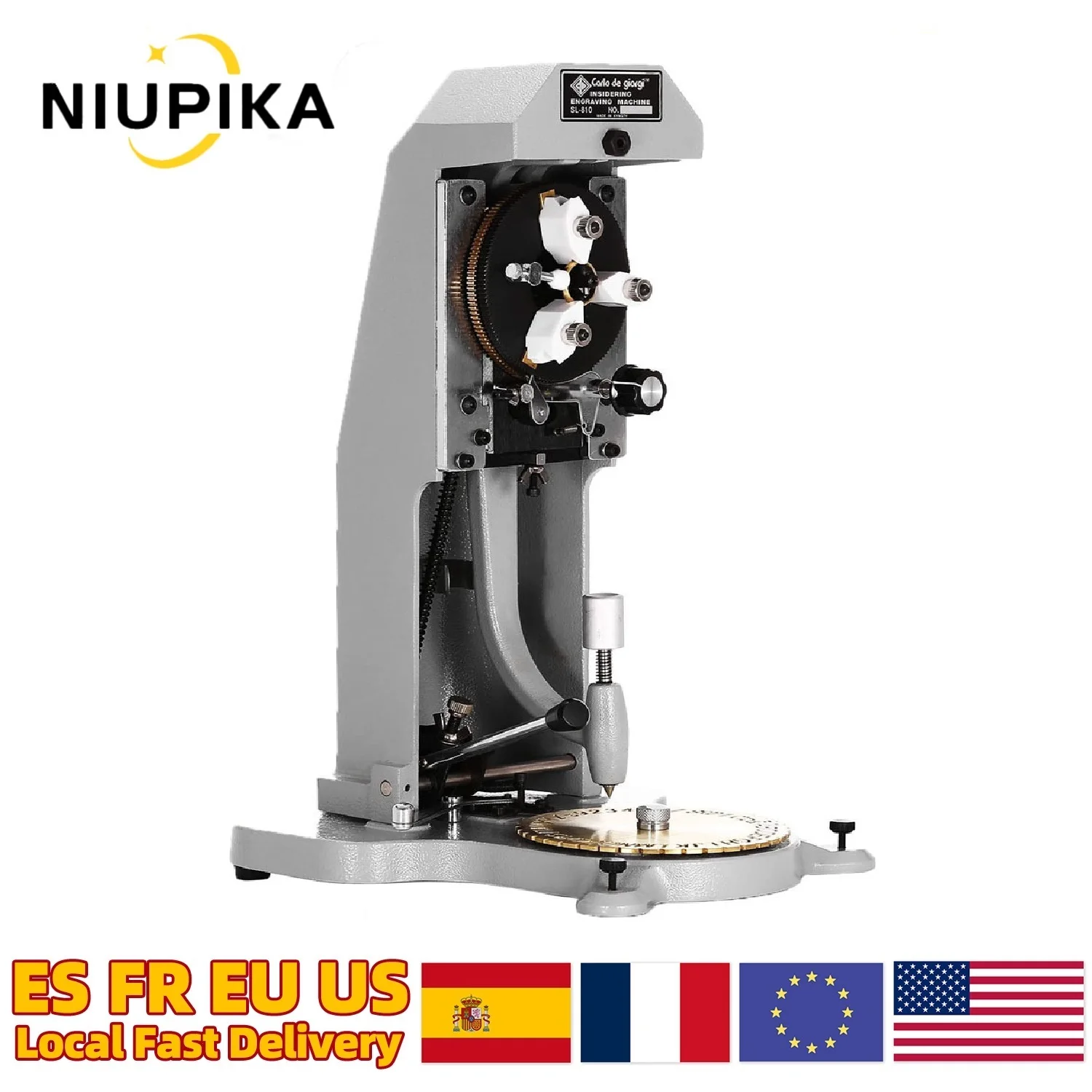 

NIUPIKA Inside Ring Engraver Machine with Double Face Letter Block Dial for Gold Silver Jewelry DIY Letter Number Engraving Tool