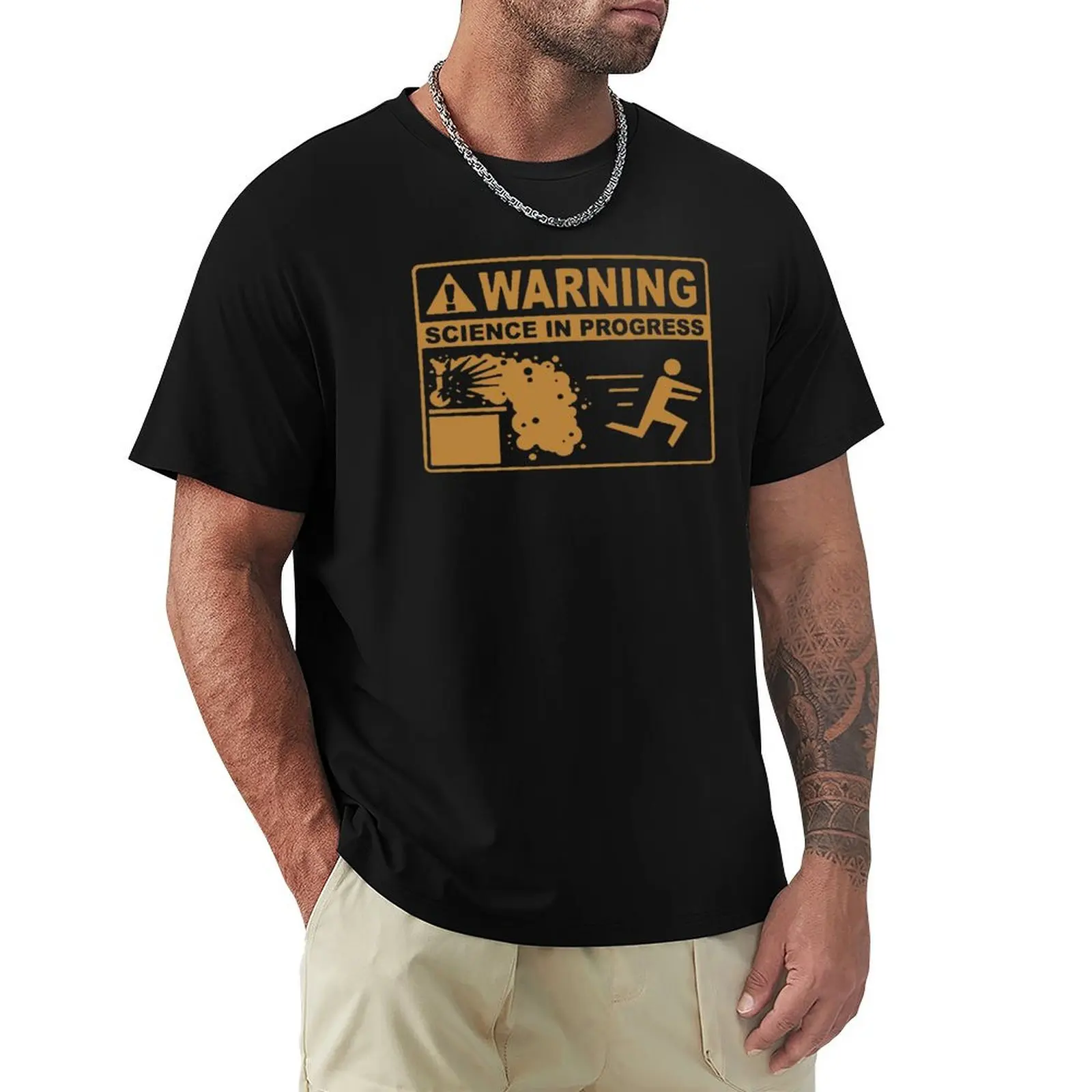 Warning Science In Progress T-Shirt Christmas Theme Tee Top