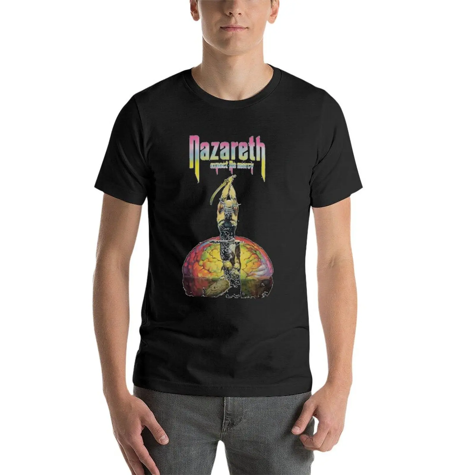 Camisola Nazareth masculina de banda, camiseta de verão, roupa gráfica, roupa estética incrível