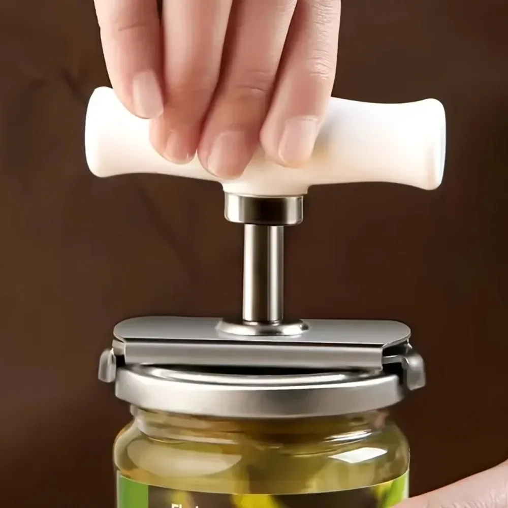 Stainless Steel Quick Bottle Opener Adjustable Rotating Can Opener Multifunctional Jar Lid Opener Kitchen Gadget Home Garden
