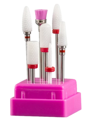 Imagen 2 del producto Juego de fresas de acero de tungsteno para decoración de uñas, broca de cerámica para uñas, taladro eléctrico, accesorios de herramientas de pedicura, 7 Uds.