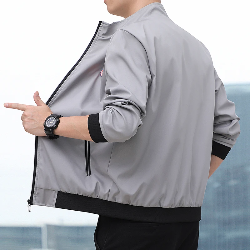 

2024 autumn new jacket men's stand collar casual dad outfit middle-aged and elderly jacket business men's versatile top middle-a