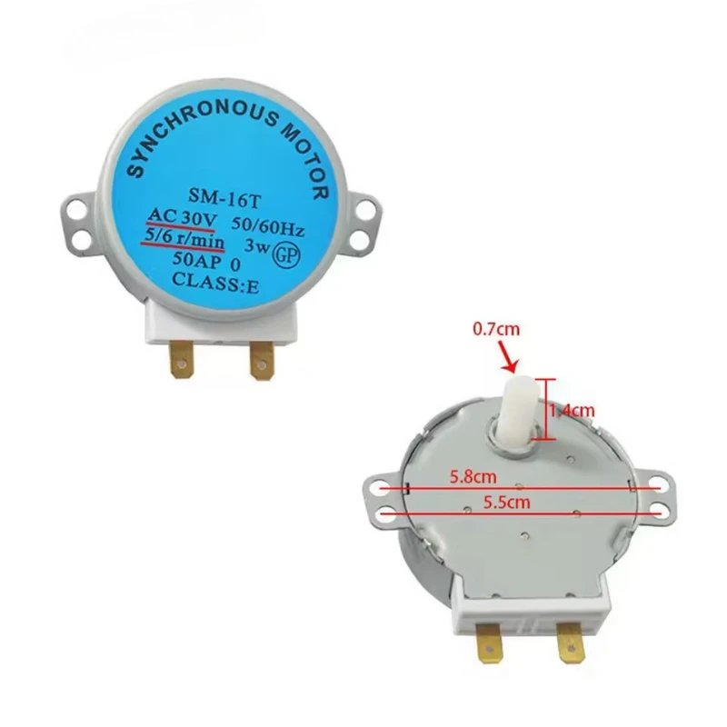 1 peça SM-16T ac 30v 50/60hz para forno de micro-ondas galanz plataforma giratória motor síncrono formato d 5/6r/min