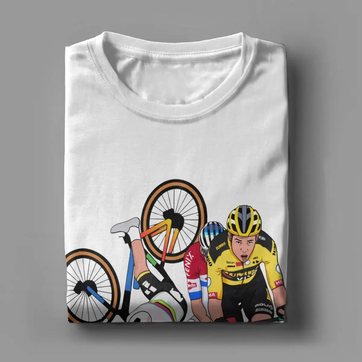 Tour Of Flanders 2020 Cycling Men\'s T Shirt Van Der Poel Tee Shirt Short Sleeve Round Collar T-Shirt 100% Cotton Clothes