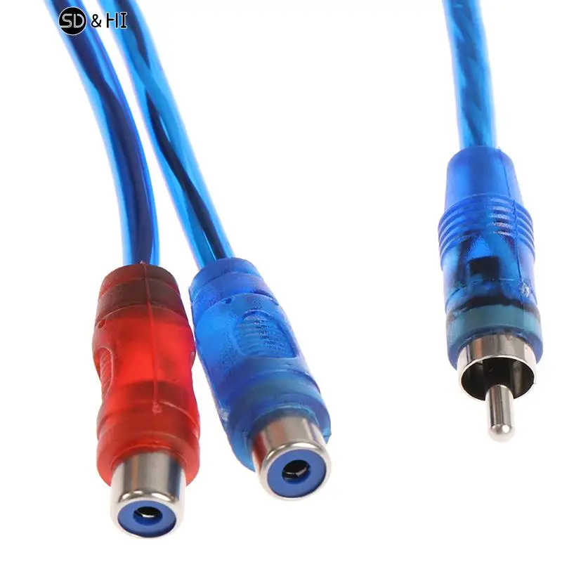 1Pc RCA Male To Female Splitter Stereo Audio Y Adapter Cable Wire Connector Double Lotus Head Short Line