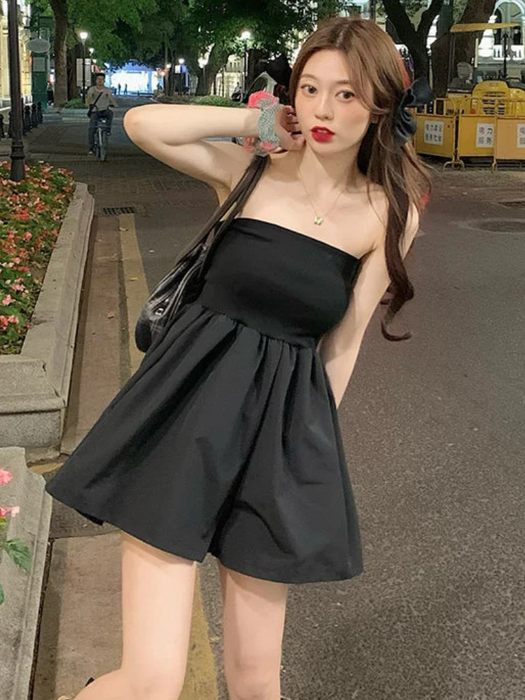 Rompers Women Solid Elegant Sleeveless Trendy Simple Summer Daily Casual Korean Style All-match High Waist Students Cozy Design