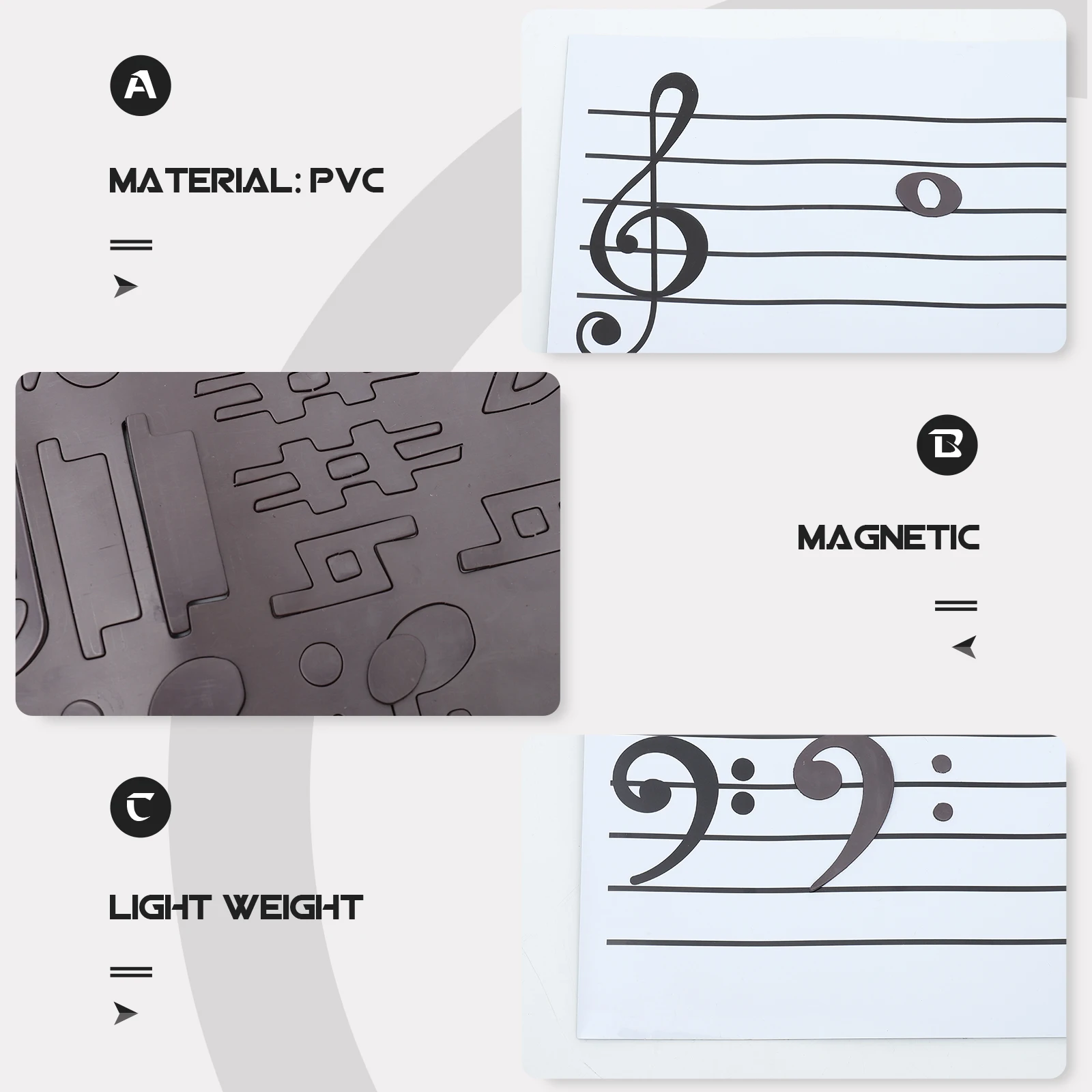 

1 set Piano Music Note Magnets Writable Magnetic Whiteboard Stave Board Reusable Note Stickers Portable Practice Board Fridge