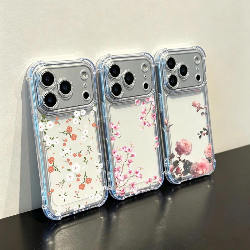 Aesthetic Floral Case For Xiaomi Redmi Note 15 13 14 Pro Plus 5G Redmi 15A 15C 13C 12C 14C 12 10 A5 A7 Pro 4G Clear Shell Fundas