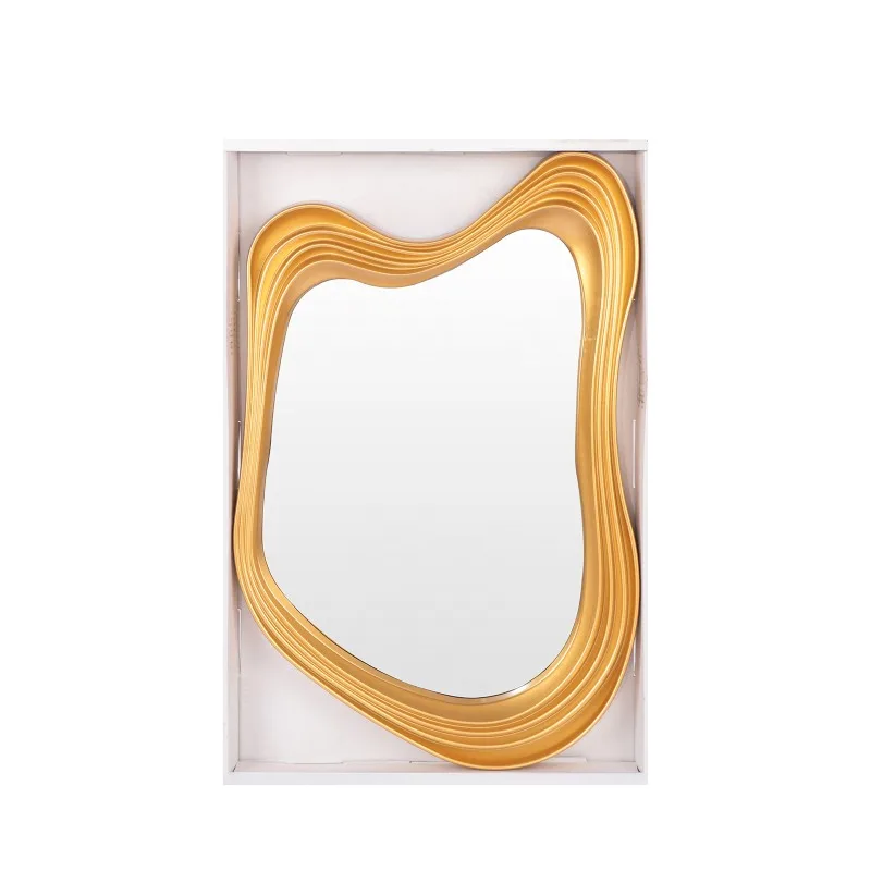 French water ripple bathroom mirror household bathroom wall-mounted special-shaped makeup mirror